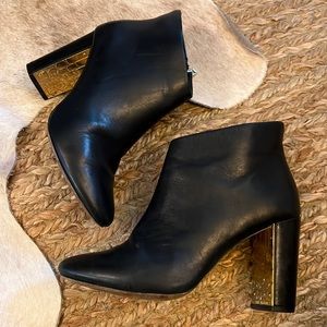 ted baker london ankle bootie with gold heel